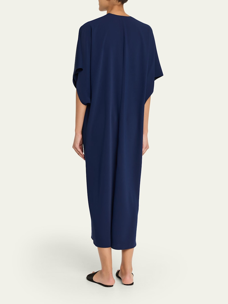 REEM ACRA Crystal Medallion Crepe Midi Kaftan Dress outlook