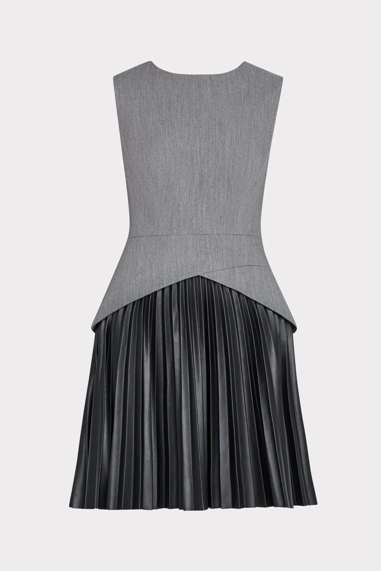 Haddy Leather Pleated Combo Mini Dress - 1