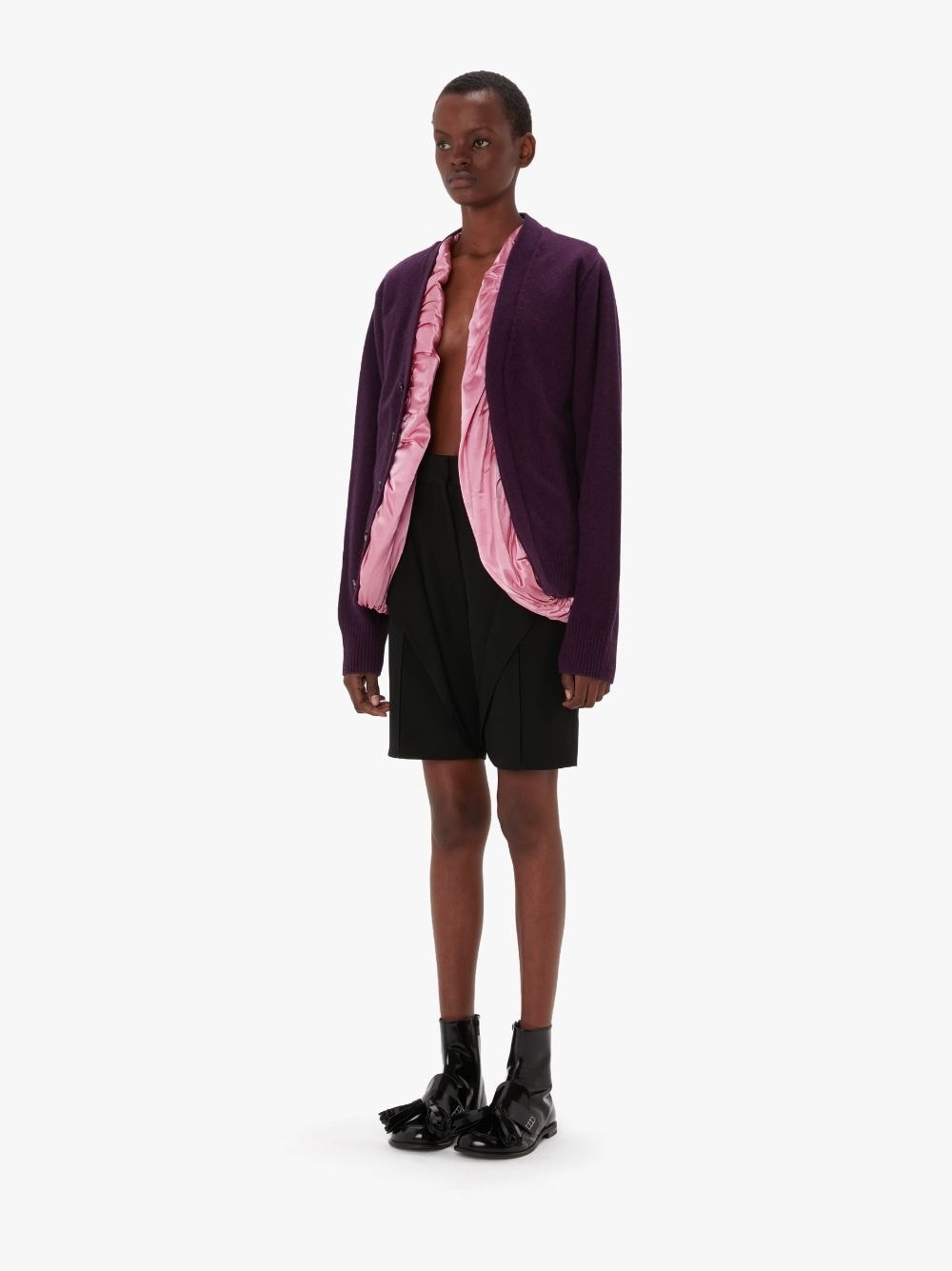 SATIN LINED CARDIGAN - 4