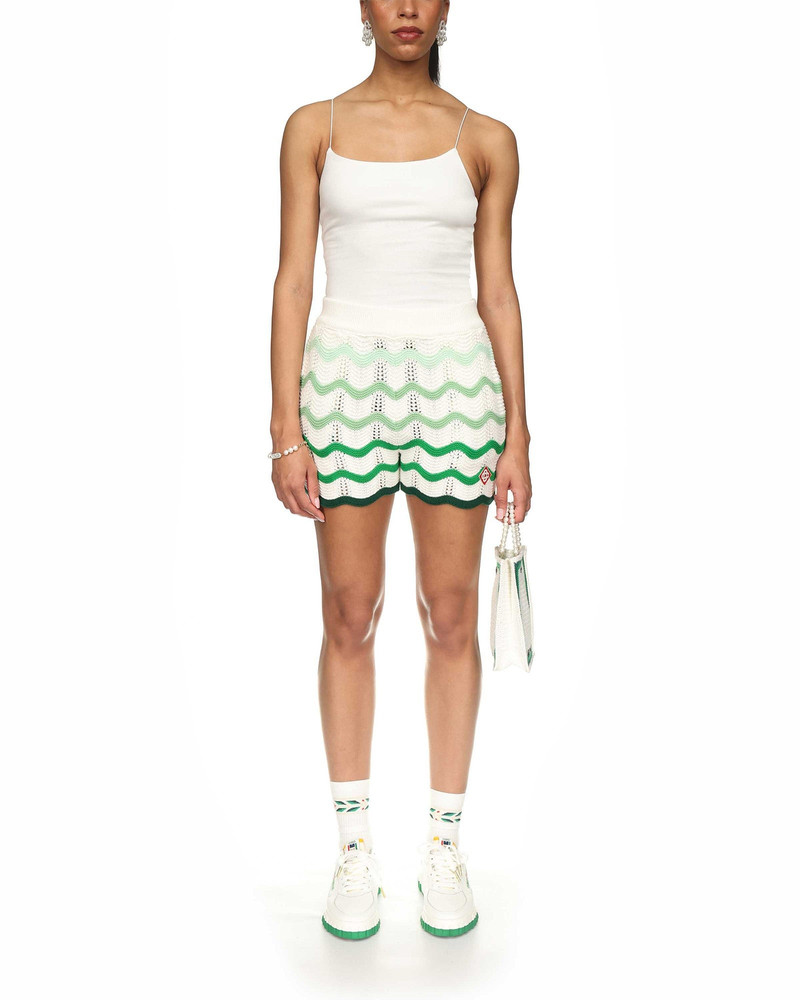CASABLANCA Wavy Gradient Crochet Shorts outlook