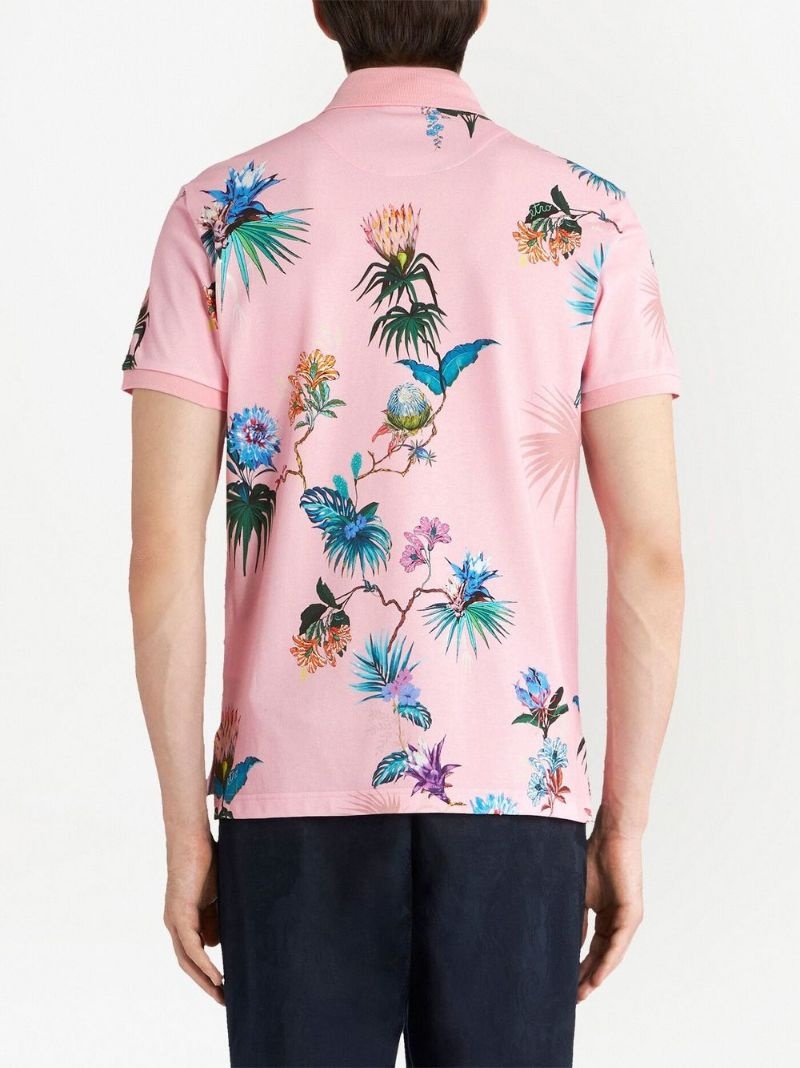 floral-print polo shirt - 3