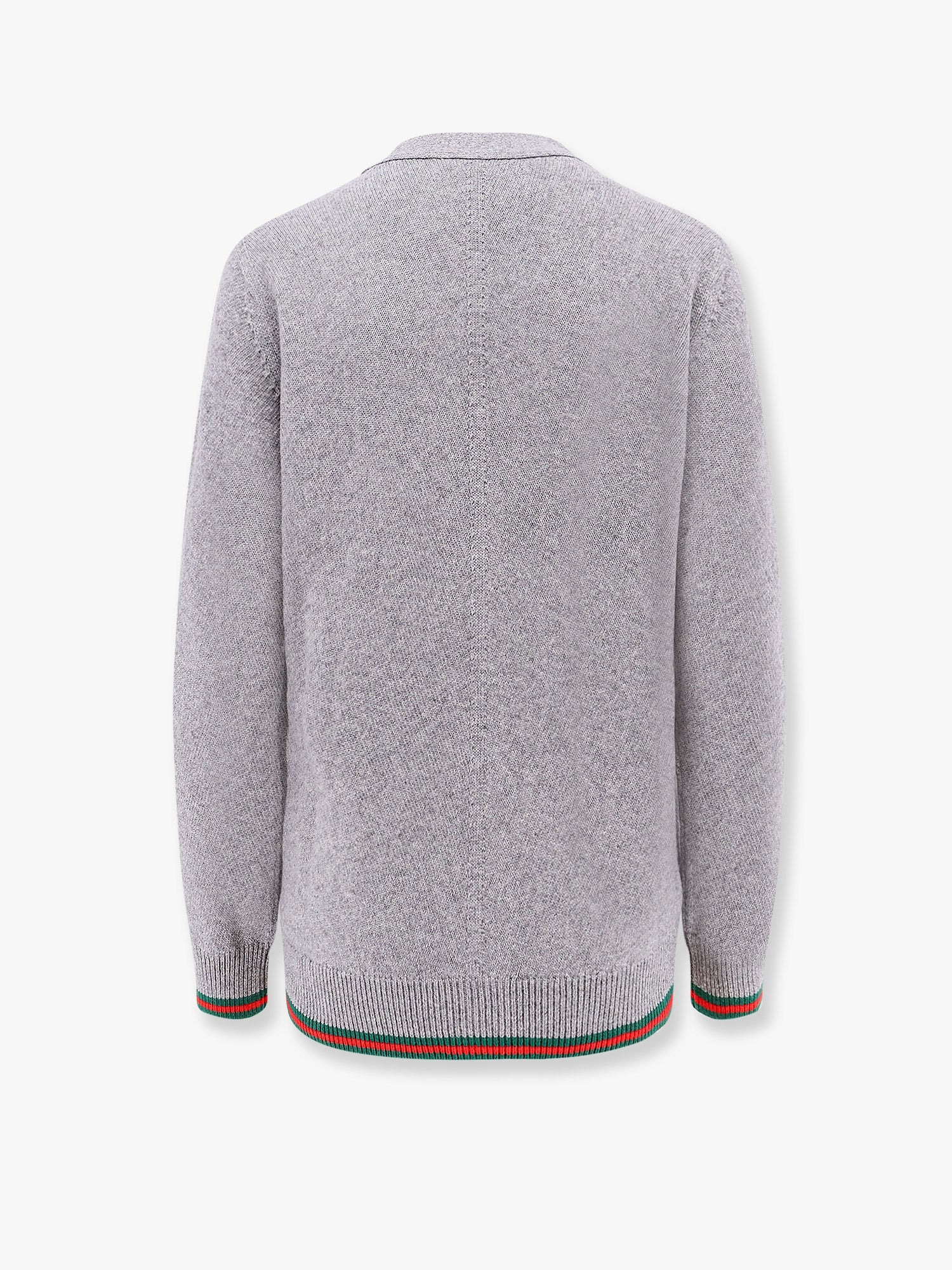 Wool And Cashmere Cardigan With Web Detail - 5