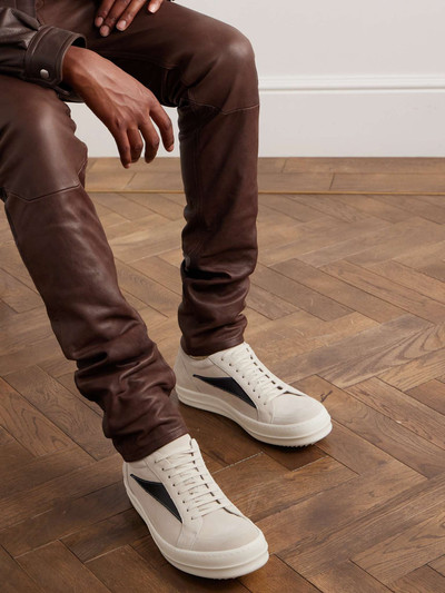 Rick Owens Vintage Leather-Trimmed Suede Sneakers outlook
