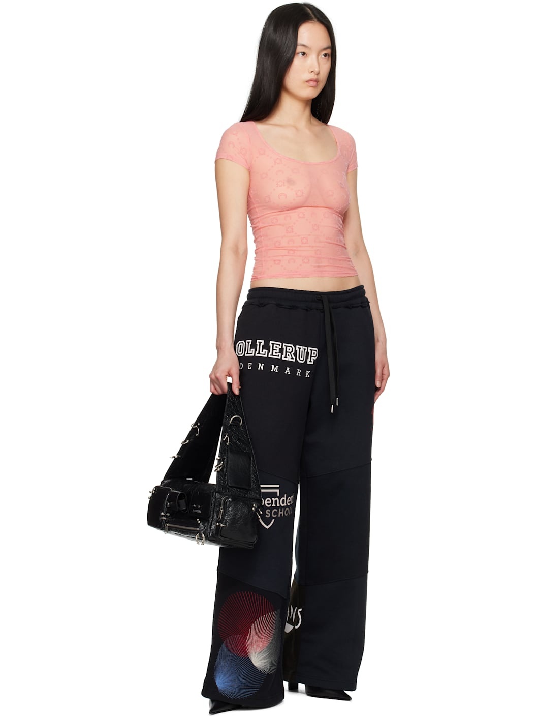 SSENSE Exclusive Pink Recycled Flock Open Neck T-shirt - 4