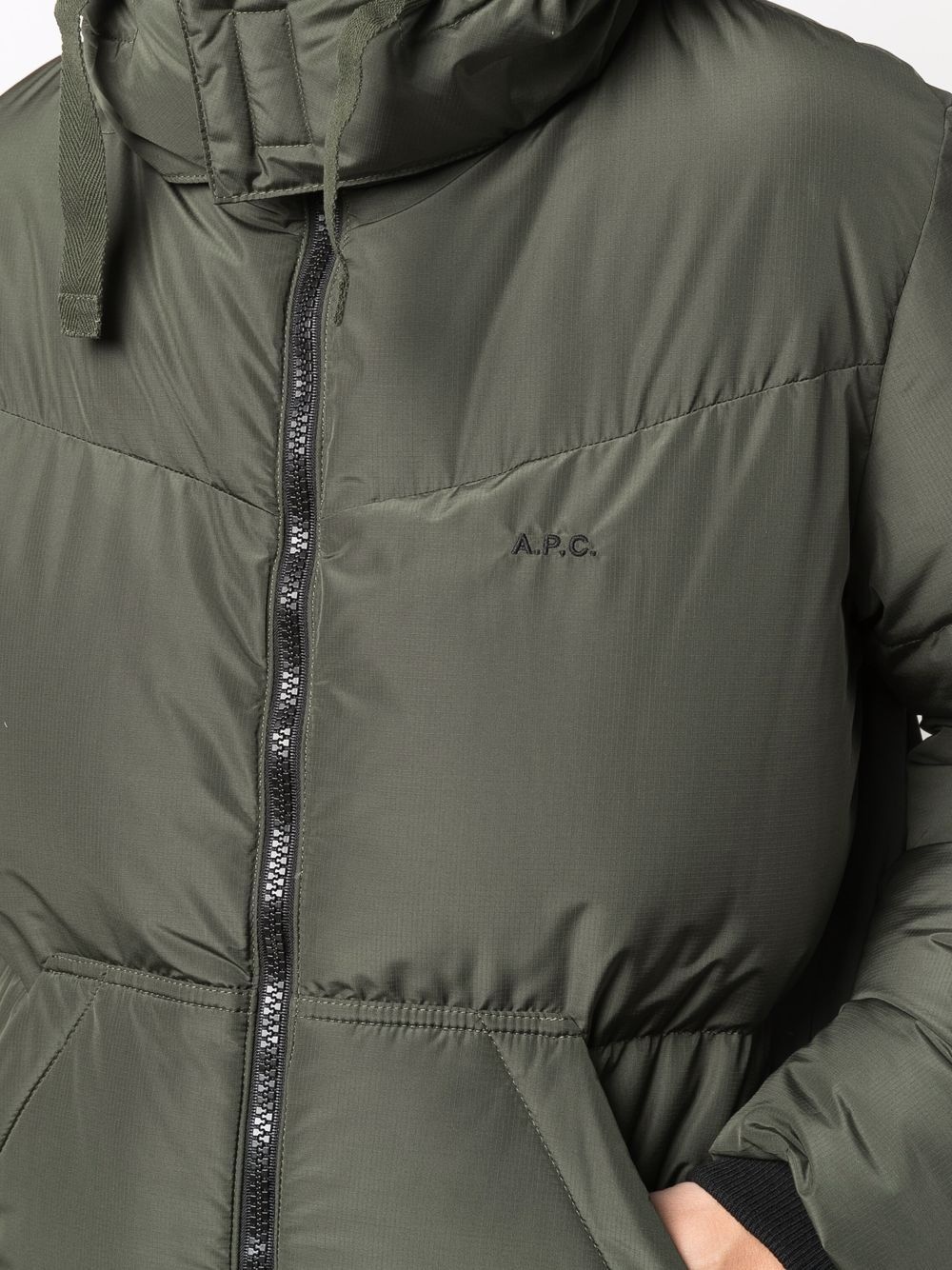 logo-print feather-down jacket - 5