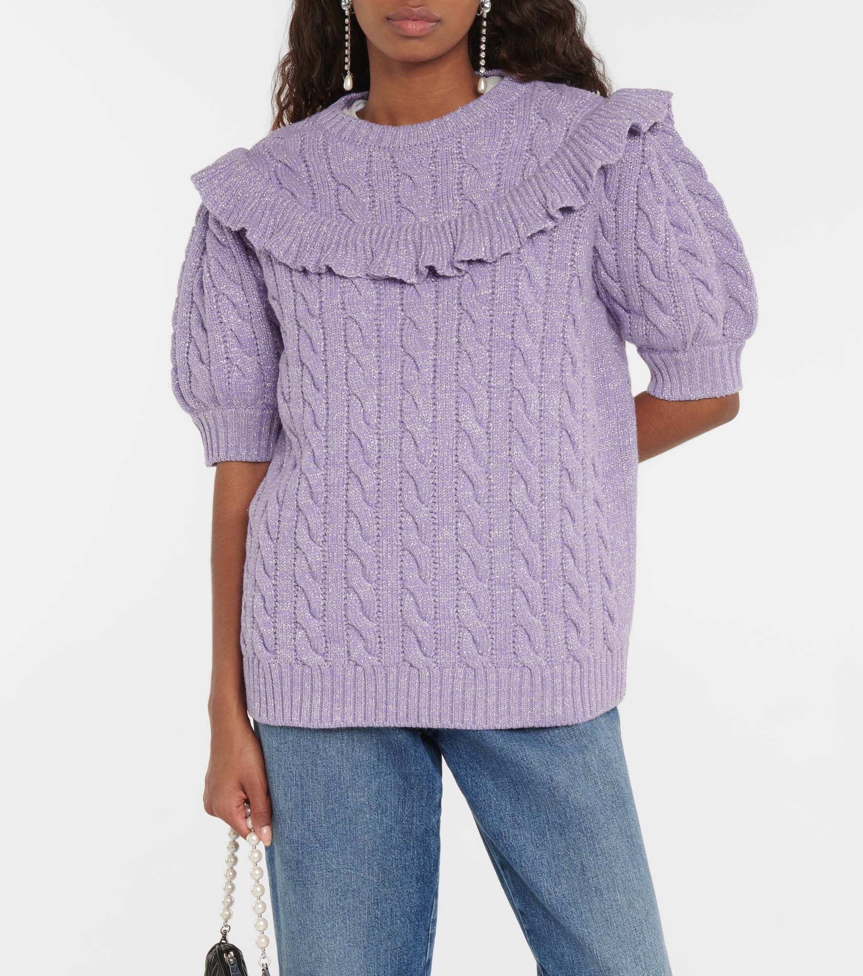 Ruffled wool-blend top - 5