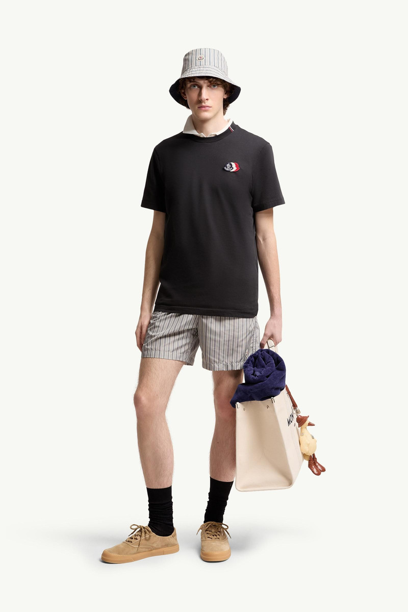 Moncler Embroidered Tricolor Logo Cotton T-Shirt outlook