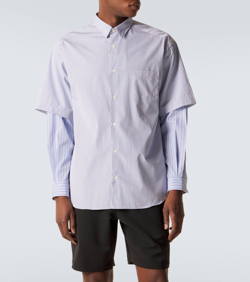 Layered striped cotton poplin shirt 3