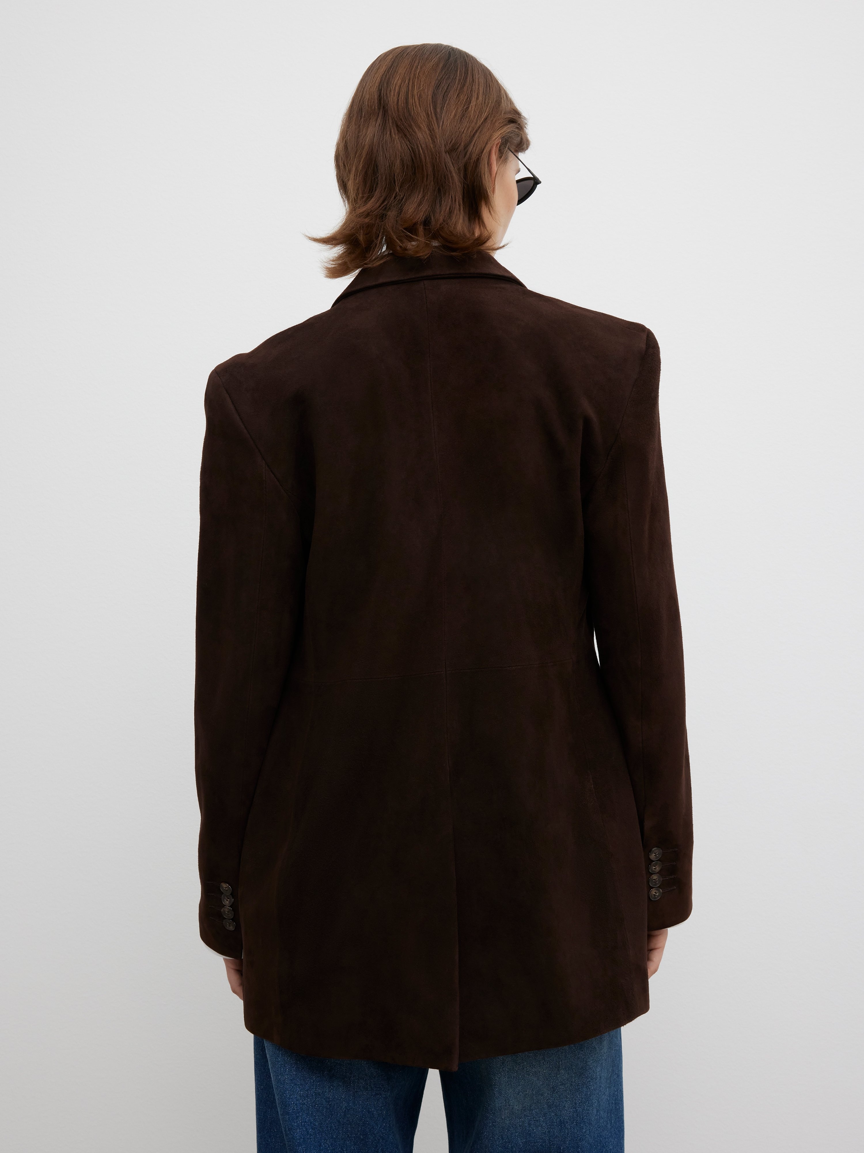 Slim suede blazer - 6