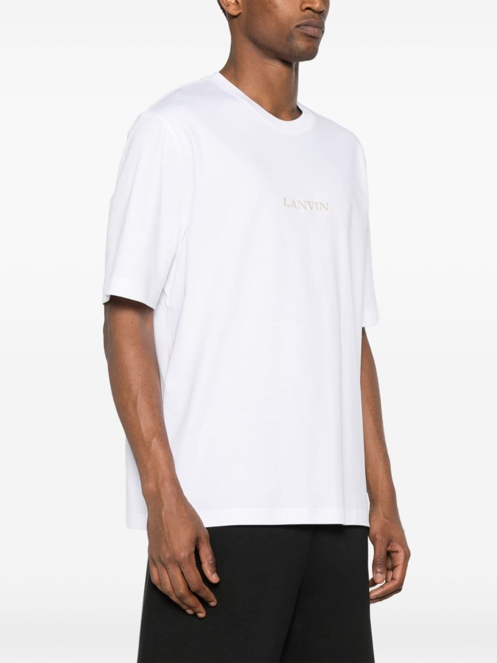 logo-embroidered cotton T-shirt - 3