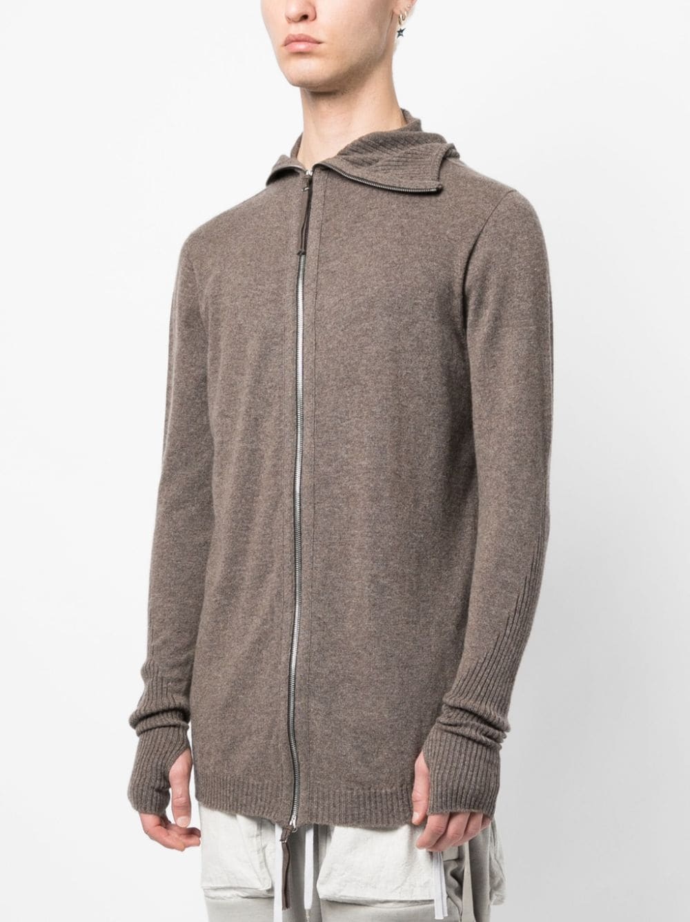 cashmere zip-up hoodie - 3
