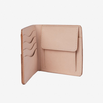 Iron Heart OGLH-KM-BFOLD-COIN-NAT OGL Kingsman Classic Bi-Fold Wallet with Coin Pocket and Arc Accent - Natural outlook