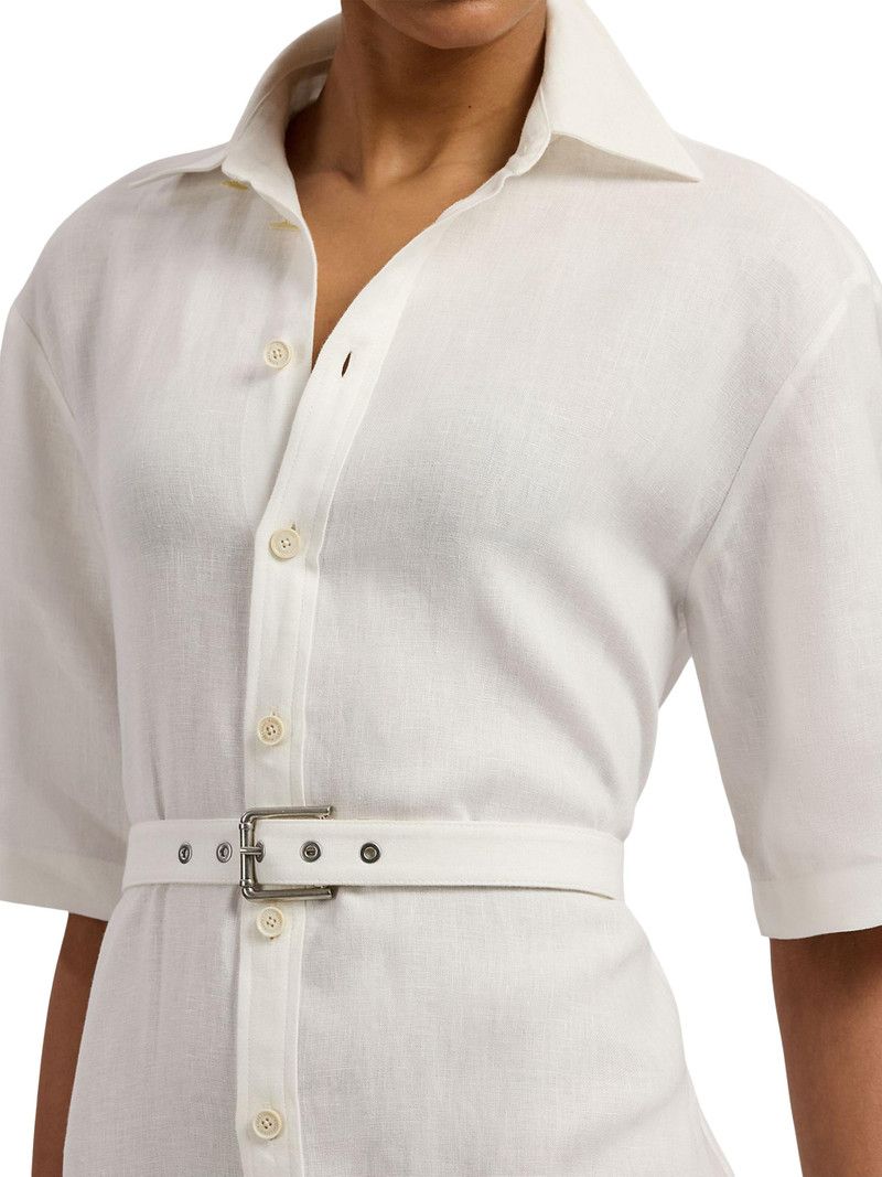 Women's Carol Linen Day Maxi Shirtdress - Cream 6