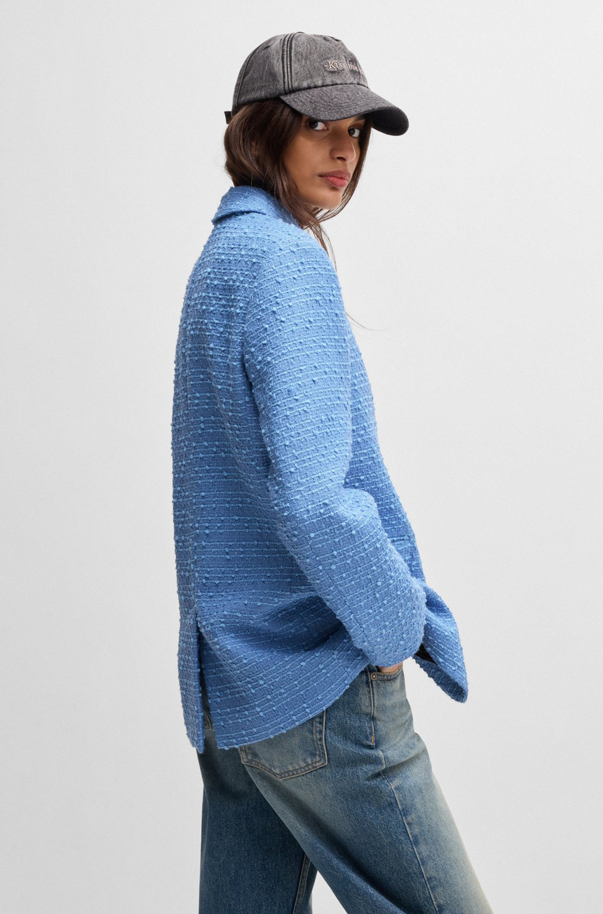 RELAXED-FIT JACKET IN TEXTURED BOUCLÉ - 4