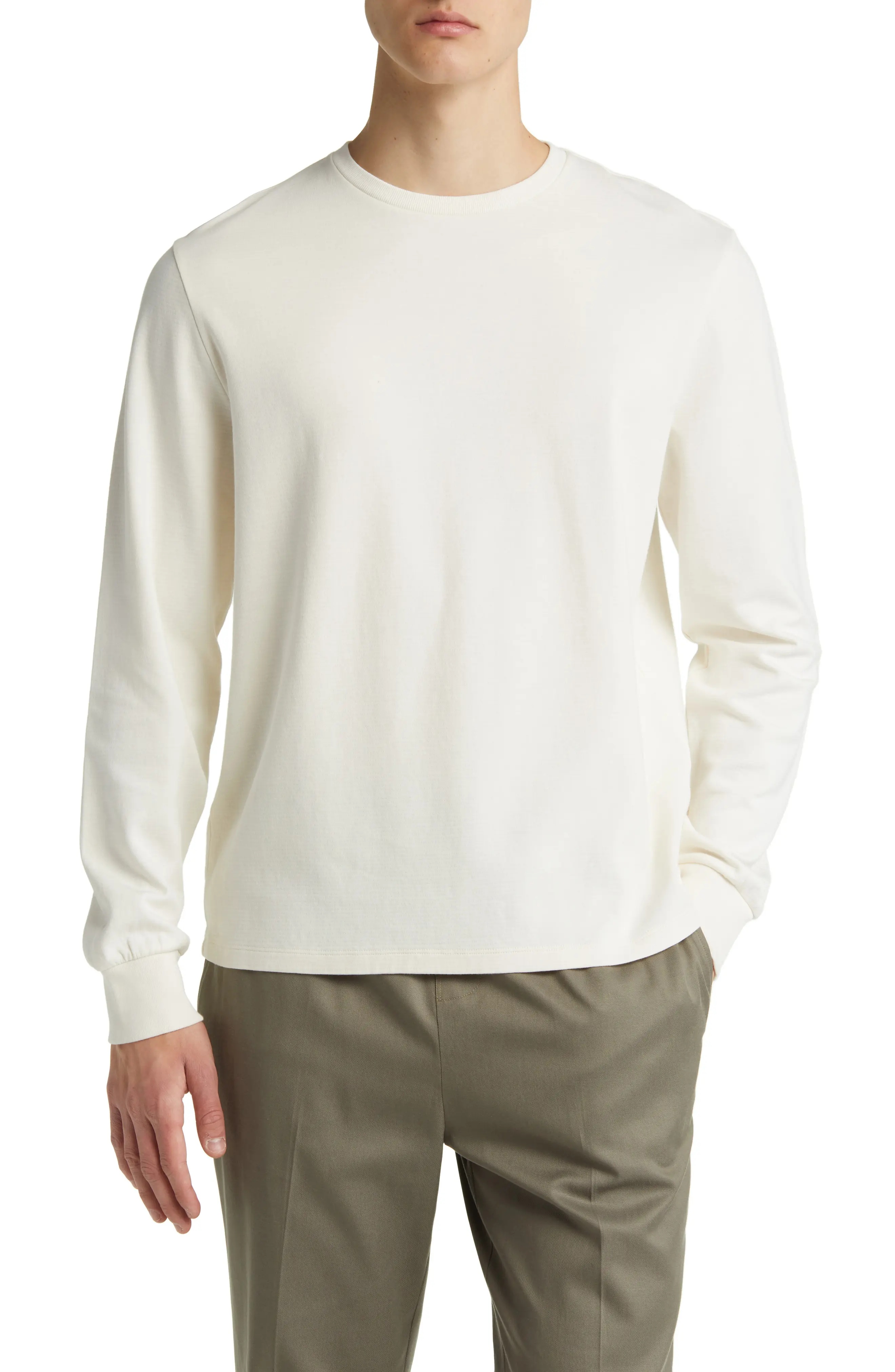 Duo Fold Long Sleeve Cotton T-Shirt - 1