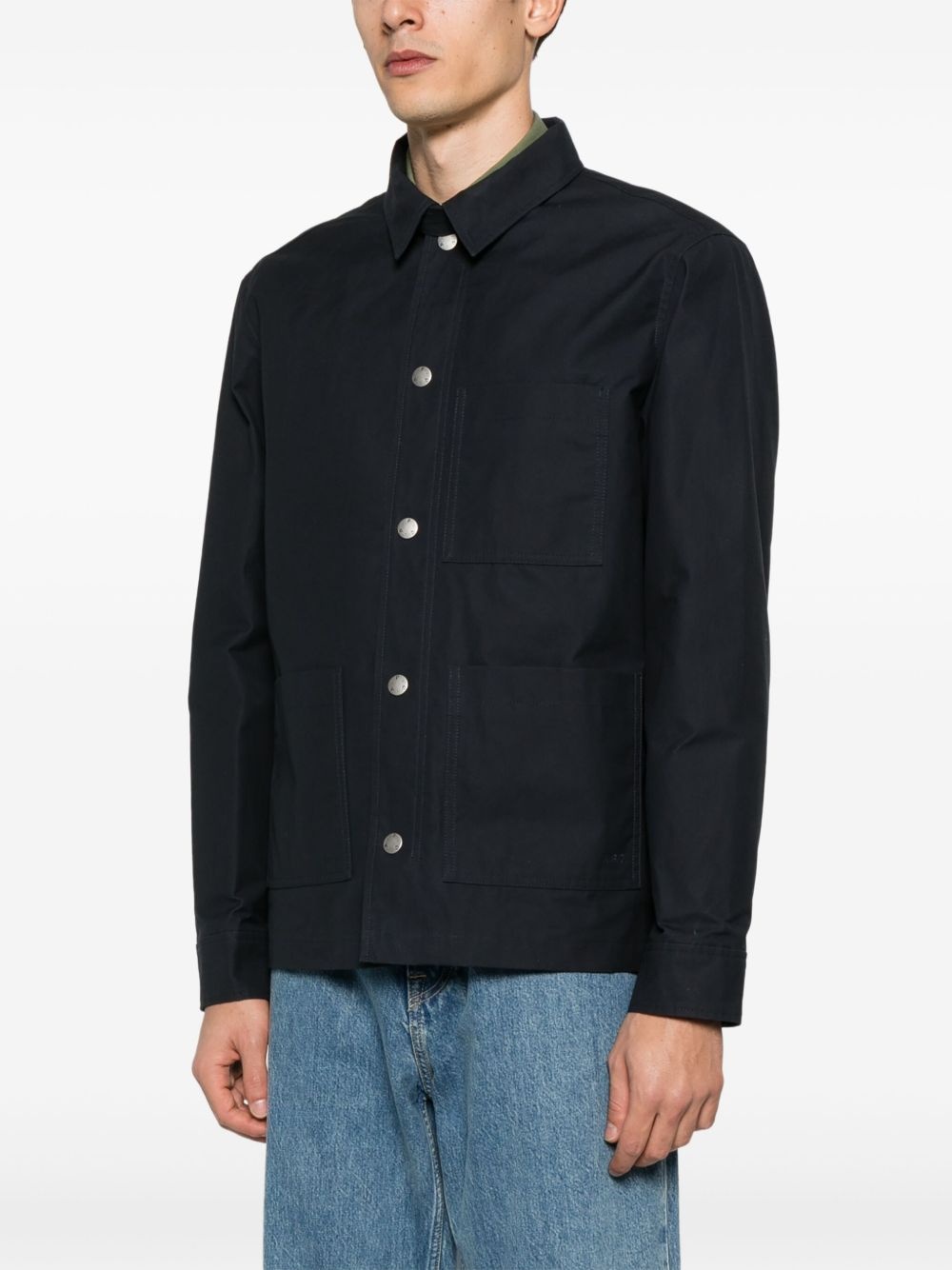 corduroy-collar shirt jacket - 3