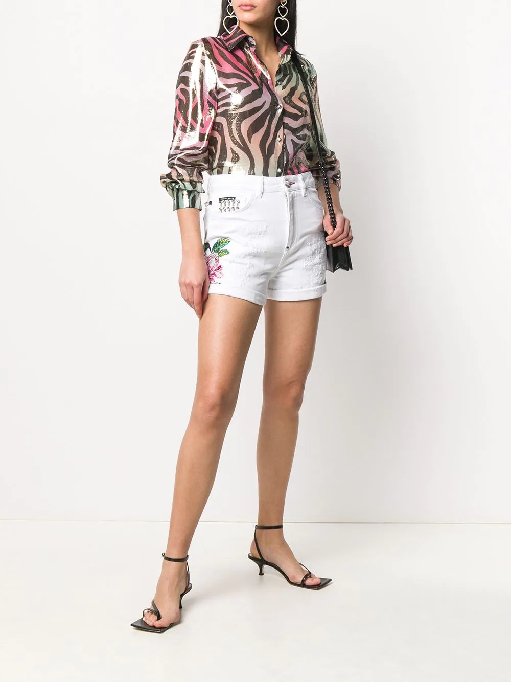 metallic animal-print shirt - 2