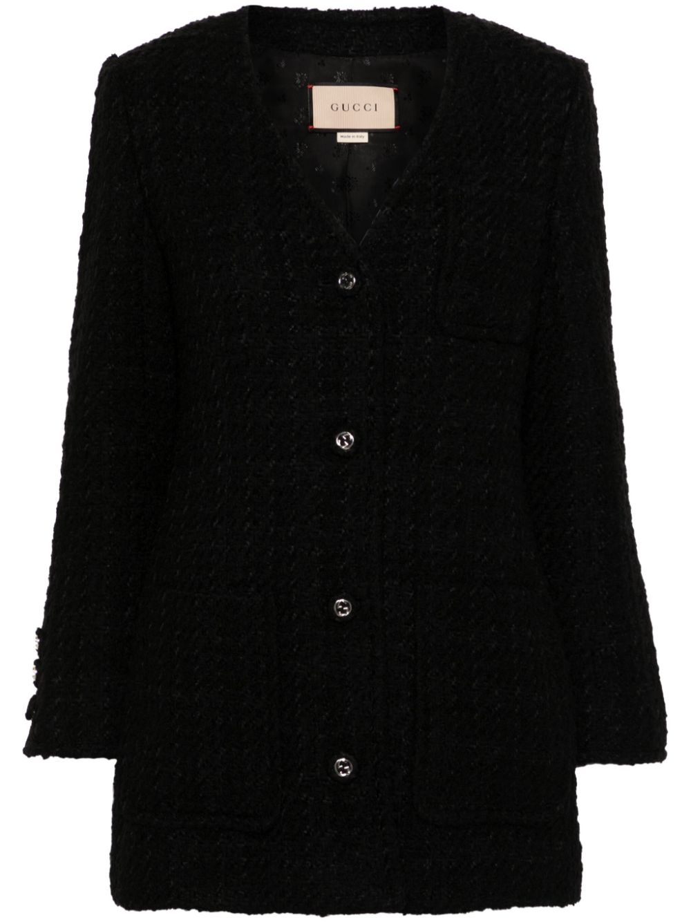 mÃ©lange-effect tweed jacket - 1