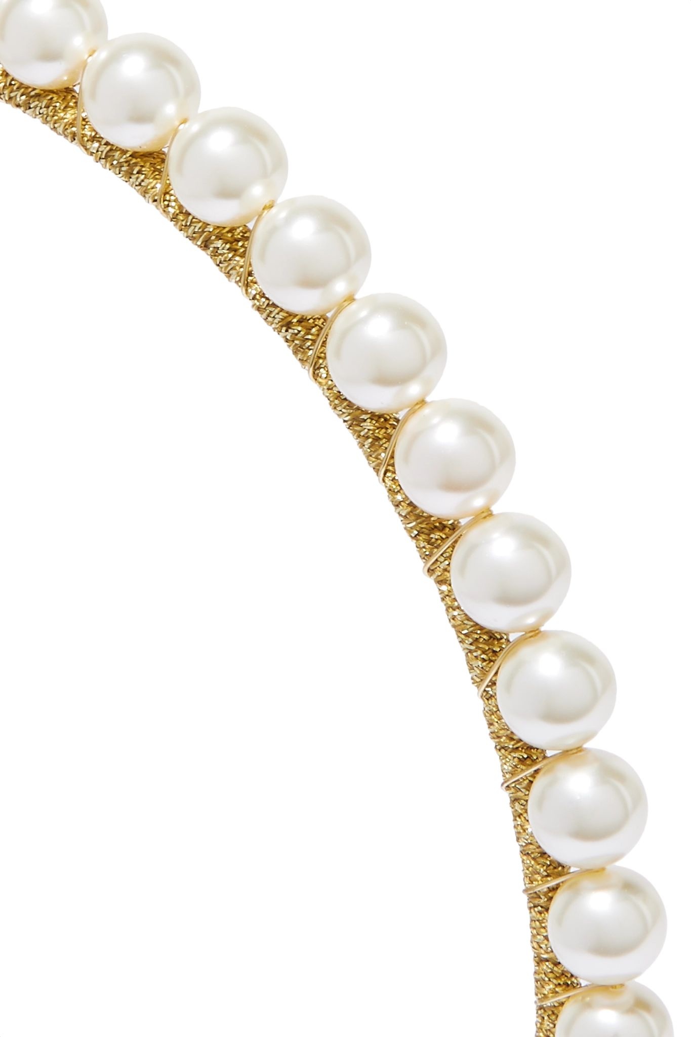 Brinn gold-tone Swarovski pearl headband - 3