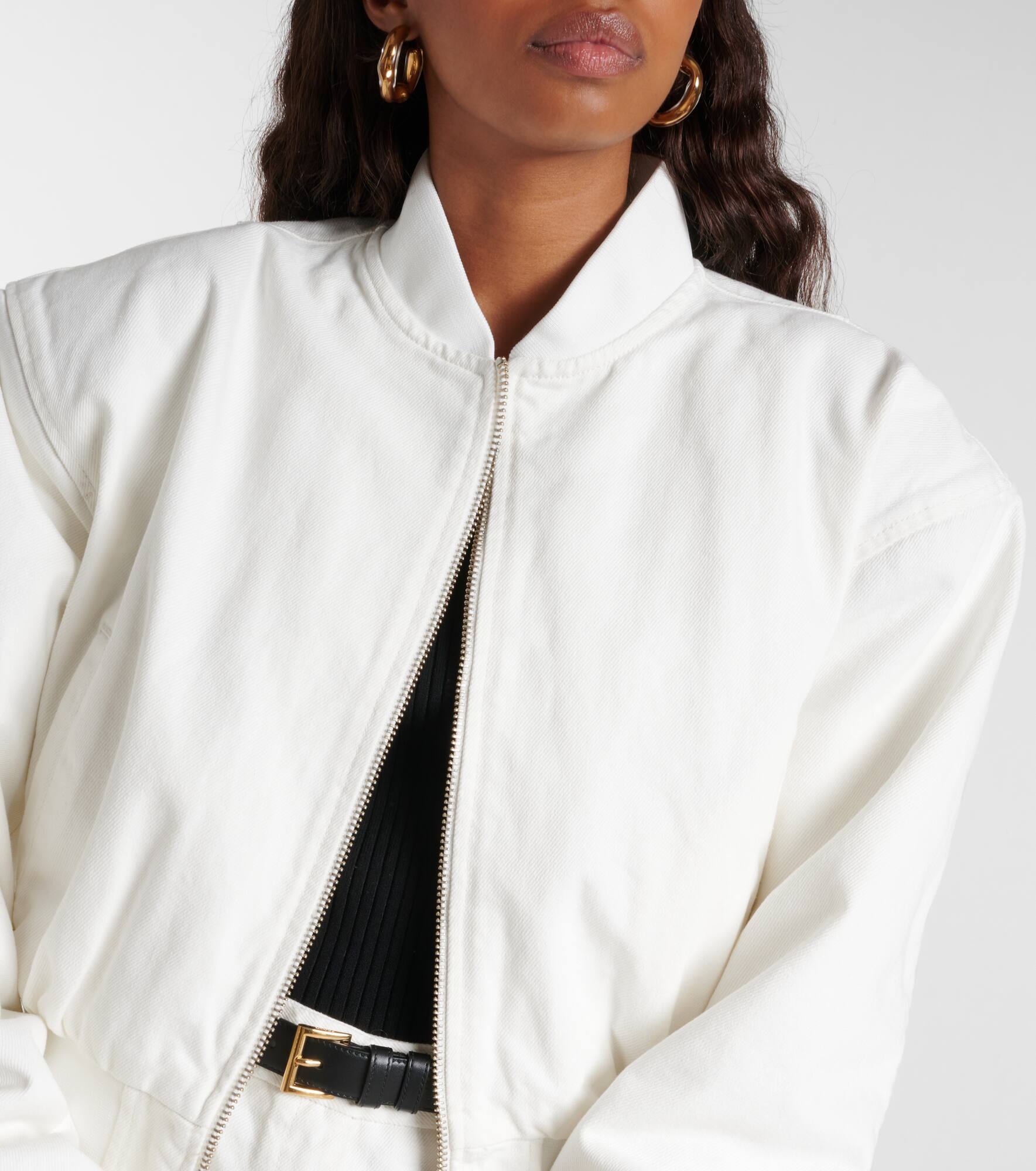 Micky cropped denim bomber jacket - 4