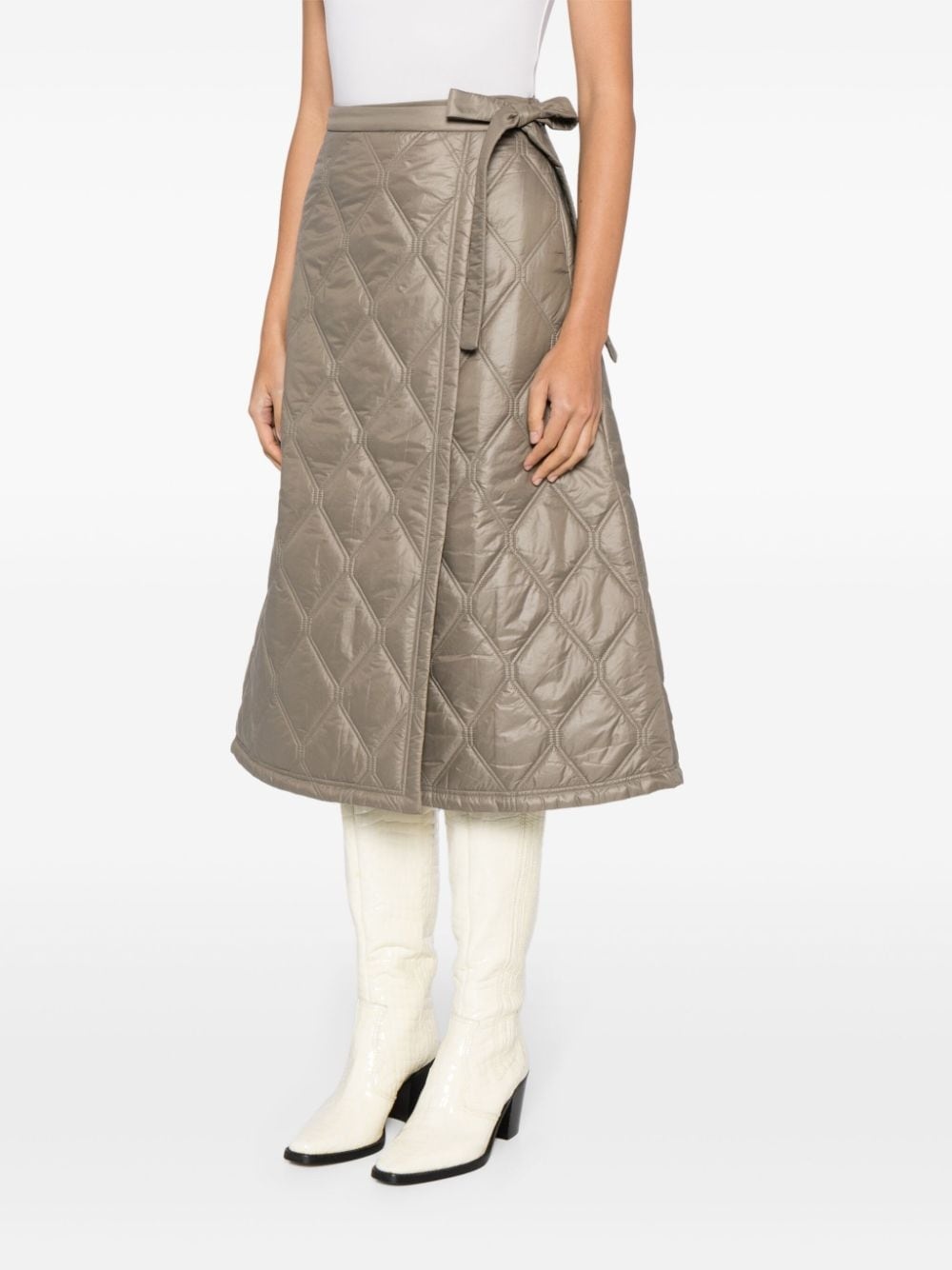 quilted wrap midi skirt - 3