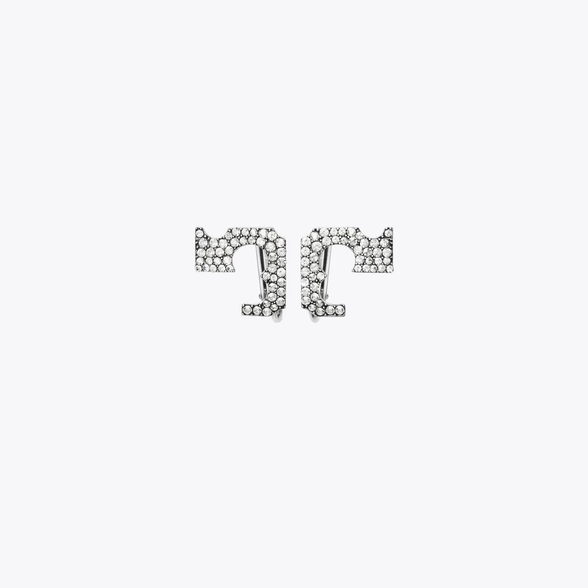 Runway Pavé Serif T Clip-On Earrings - 1
