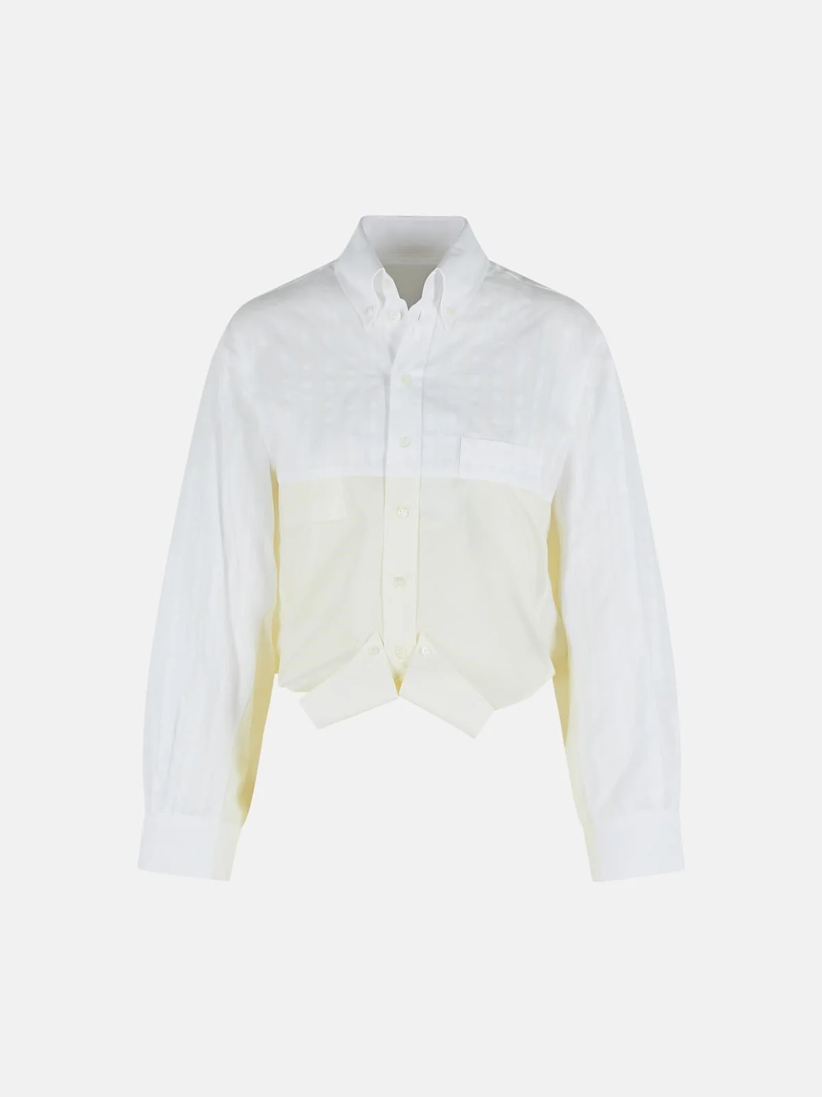 WHITE MIRROR EFFECT COTTON POPLIN SHIRT - 1