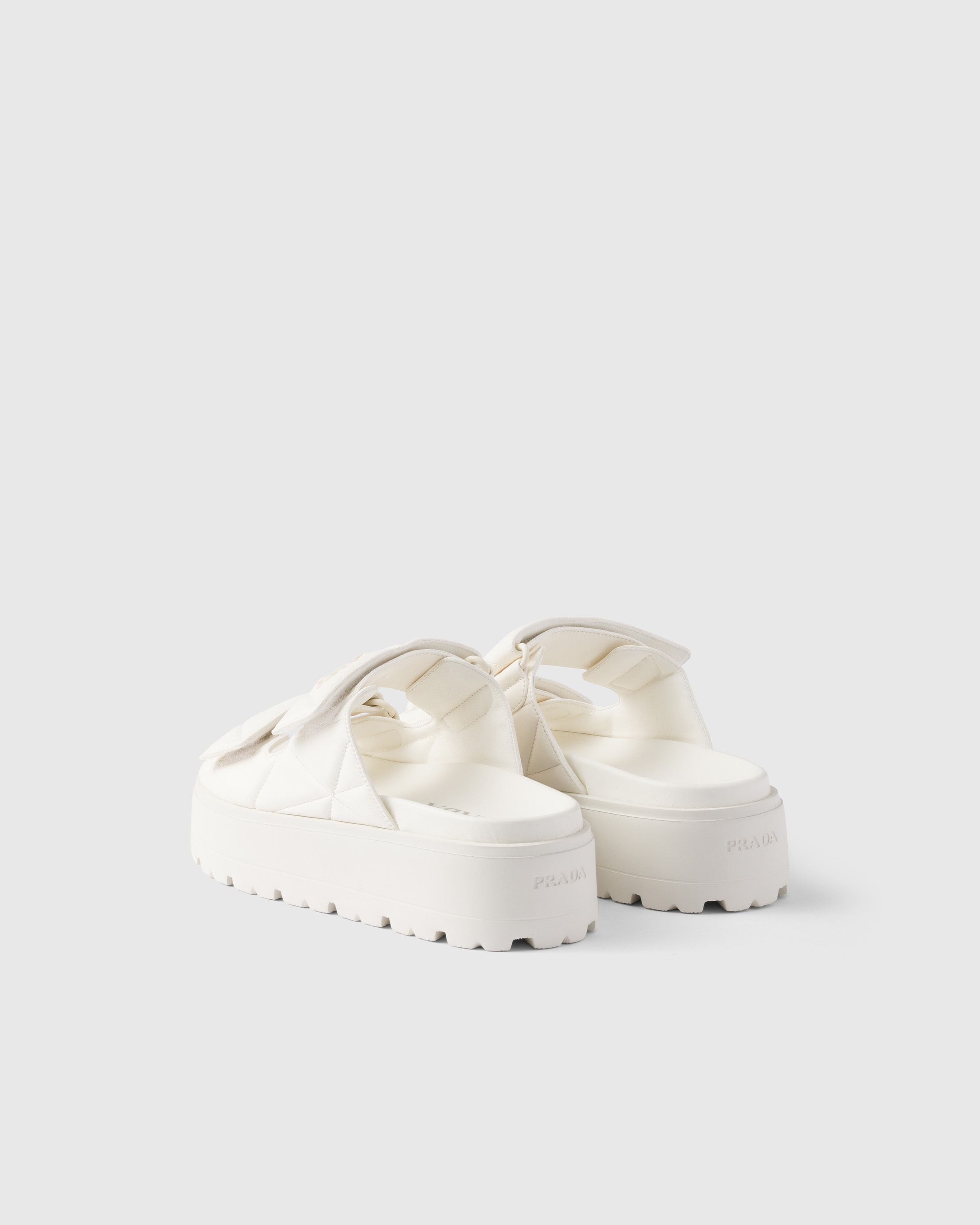Padded nappa leather slides - 4