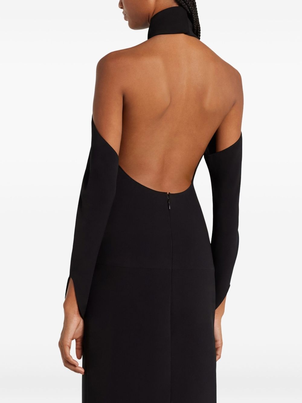 cut-out long-sleeve gown - 5