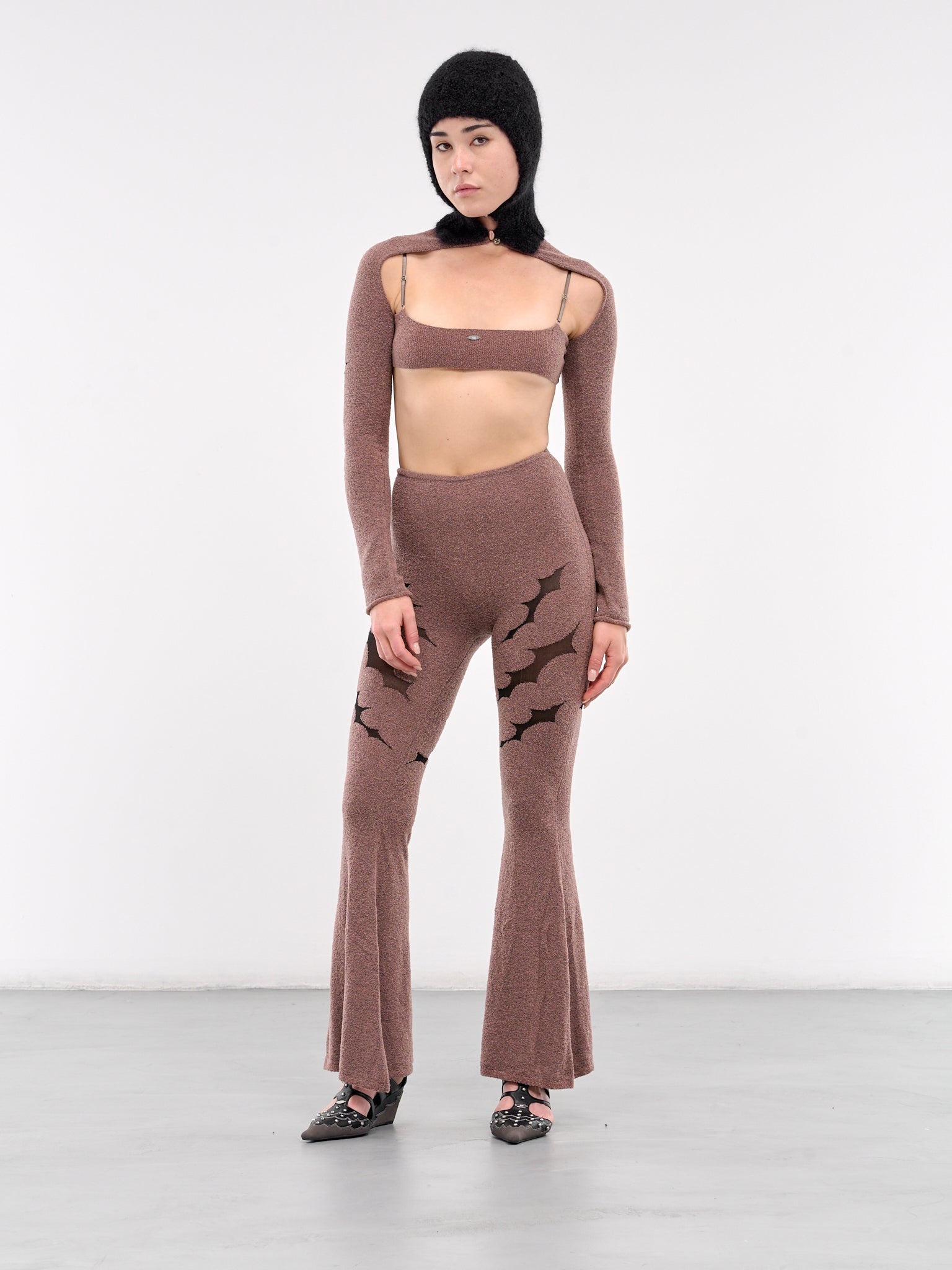 Thorn Intarsia Flared Trousers - 6