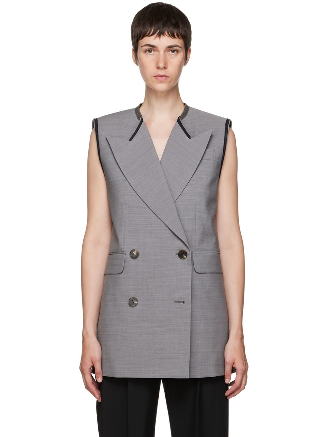 Gray Wool Vest - 1