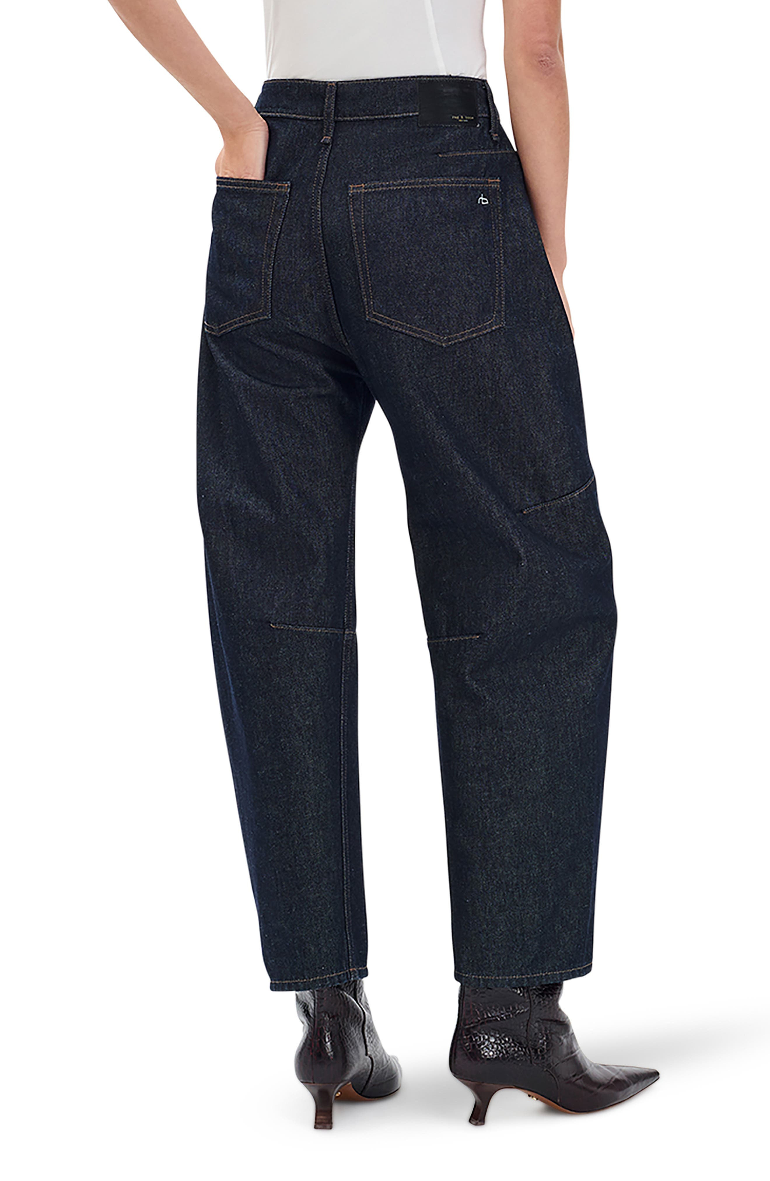 rag & bone Charlie Super High Waist Crop Barrel Jeans in Twilight Rinse at Nordstrom - 2