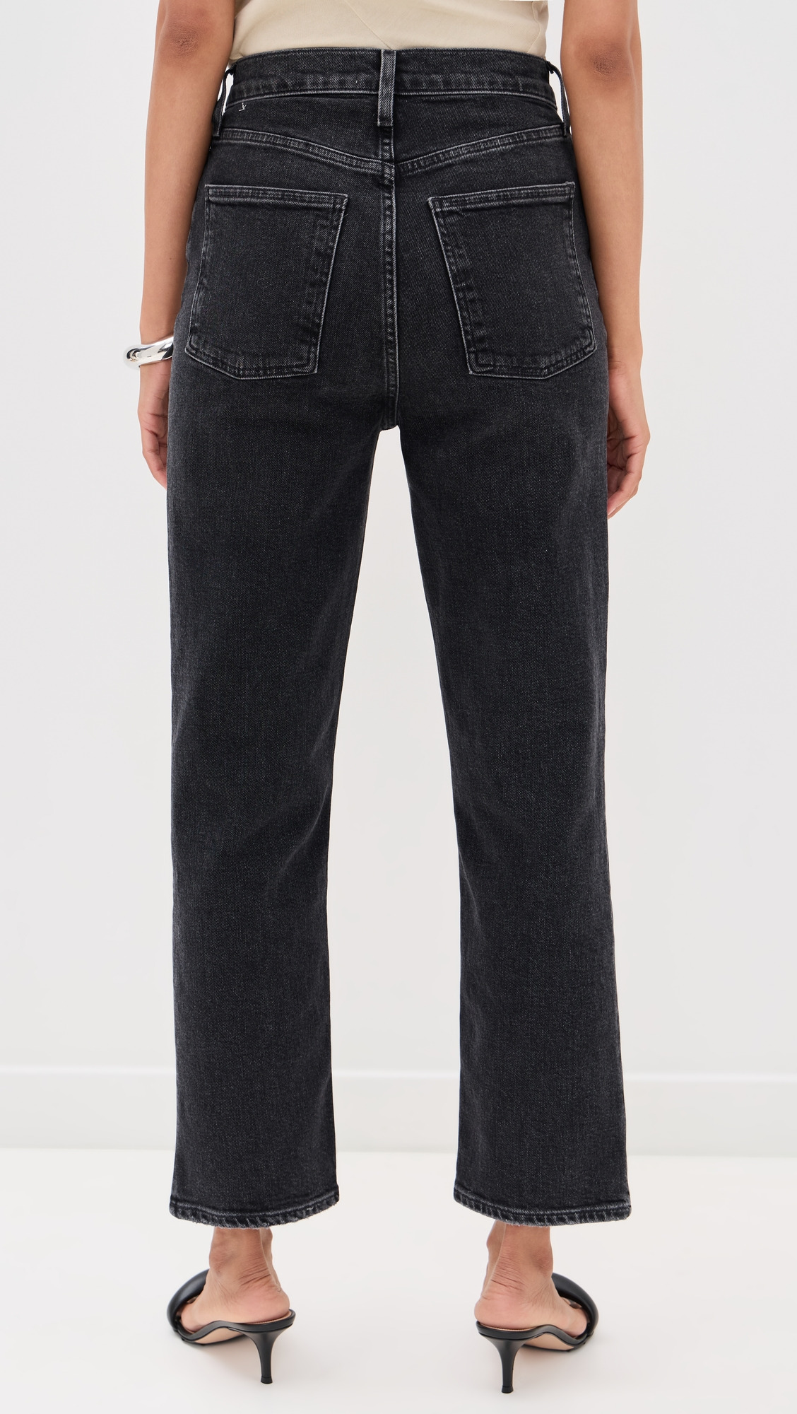 90s Pinch Waist Crop High Rise Straight Jeans 27.5" - 2