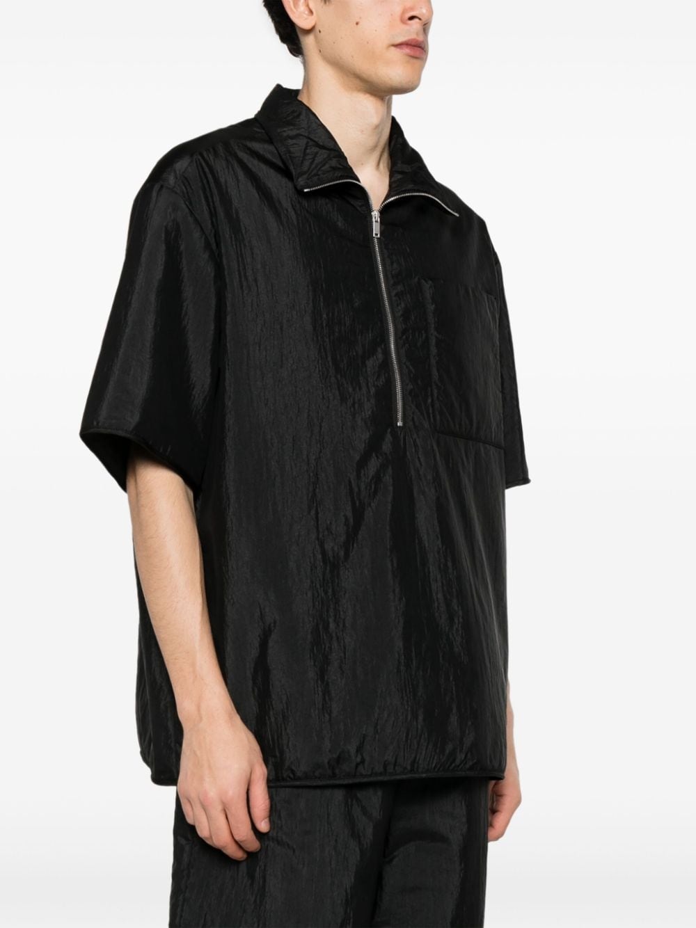 high-neck padded shirt - 3