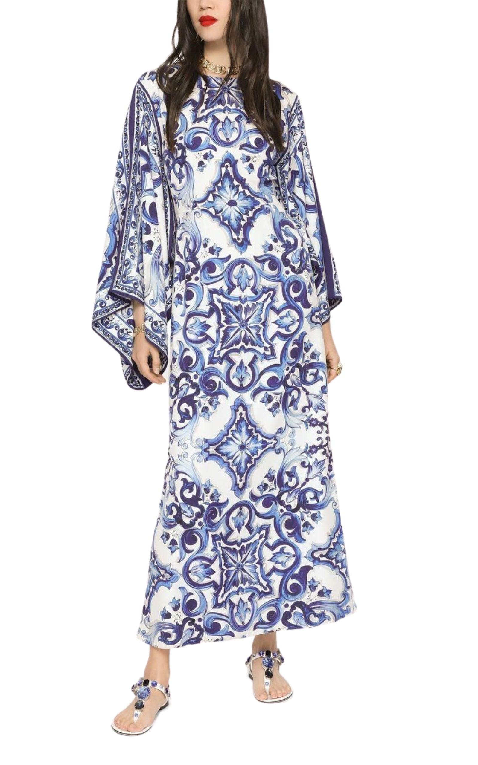 Scarf-print Silk Charmeuse Maxi Dress - 2