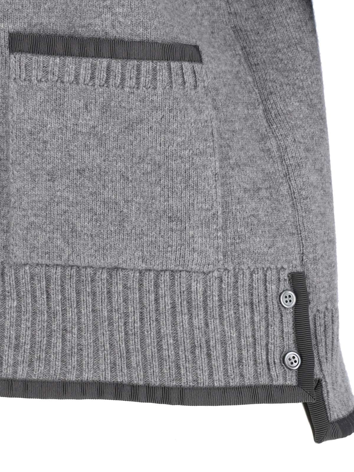 VIRGIN WOOL CARDIGAN '4-BAR' - 5