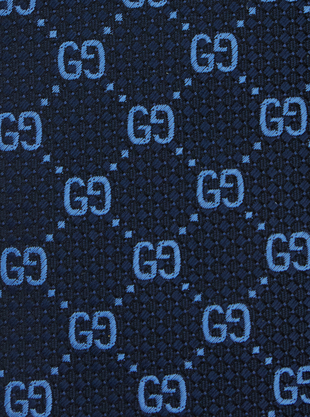 Gucci Men Blue Tie With Gg All-Over Motif In Silk Man - 3