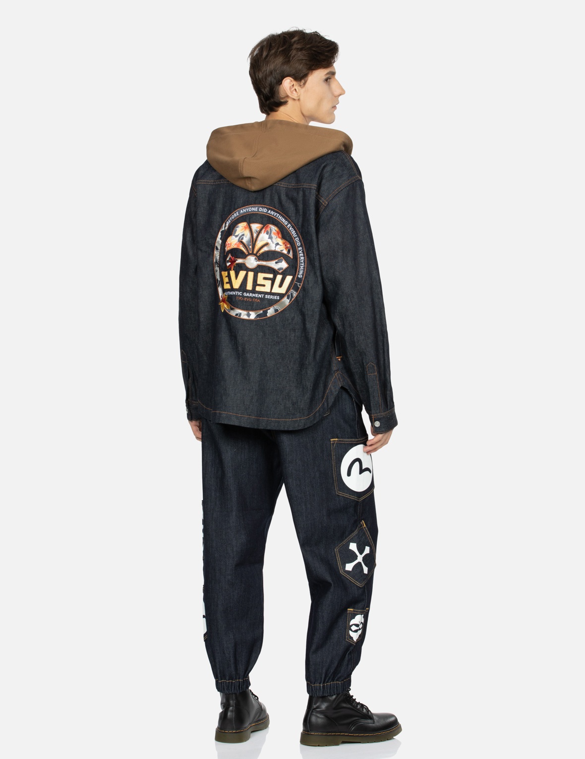 KAMON APPLIQUÉ RELAX FIT 2-IN-1 DENIM SHACKET - 3