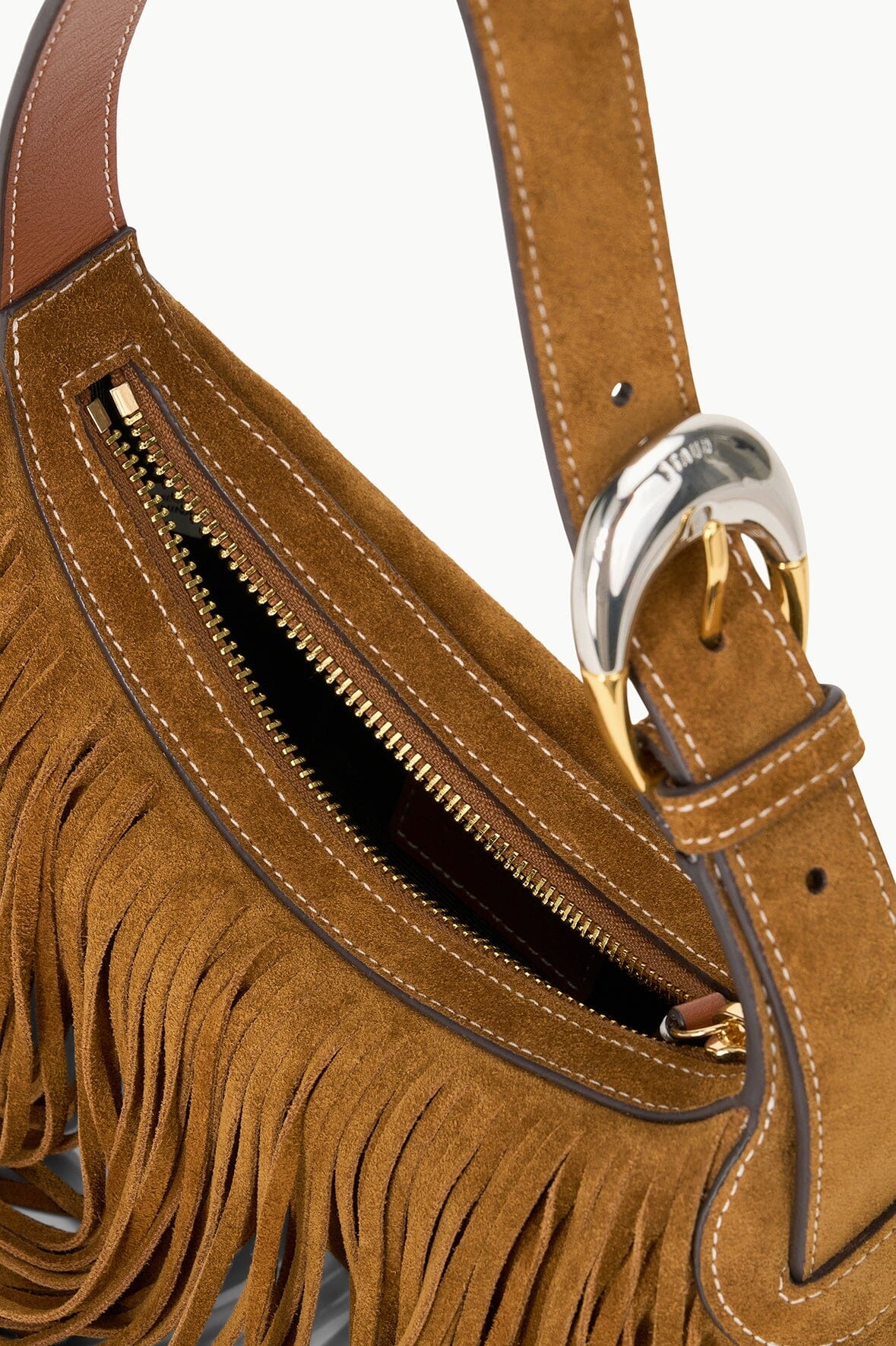 STAUD OWEN BAG TAN FRINGE - 5