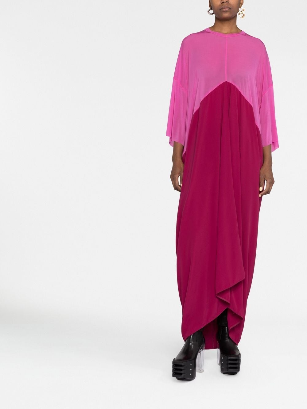 tonal high-low dress - 2