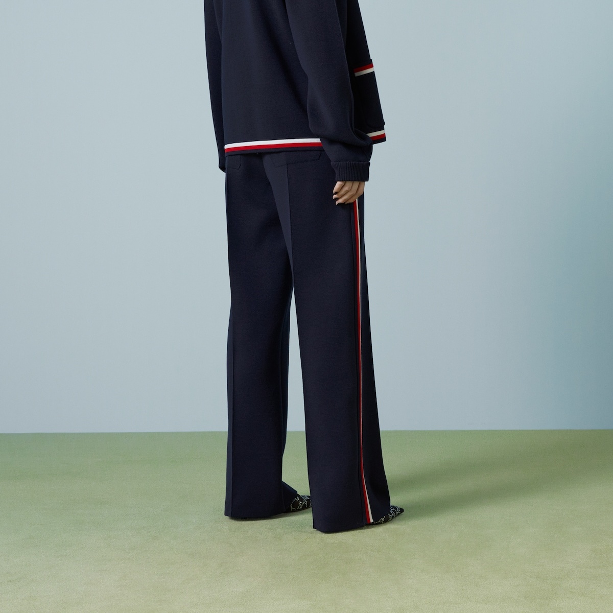 Wool blend pant with stripe - 6