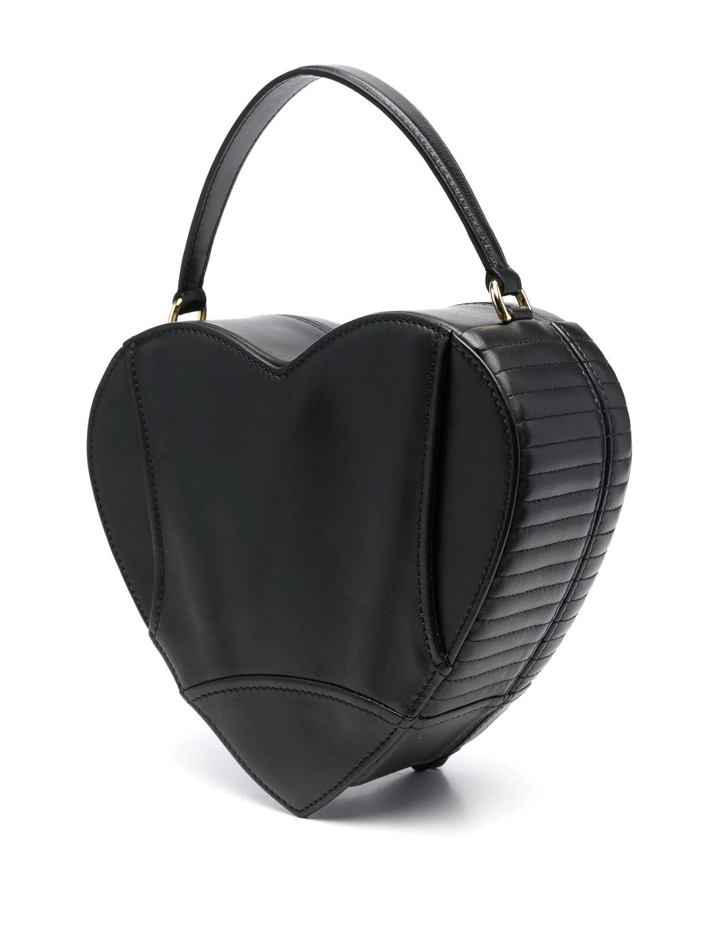 leather-jacket heart clutch bag - 3