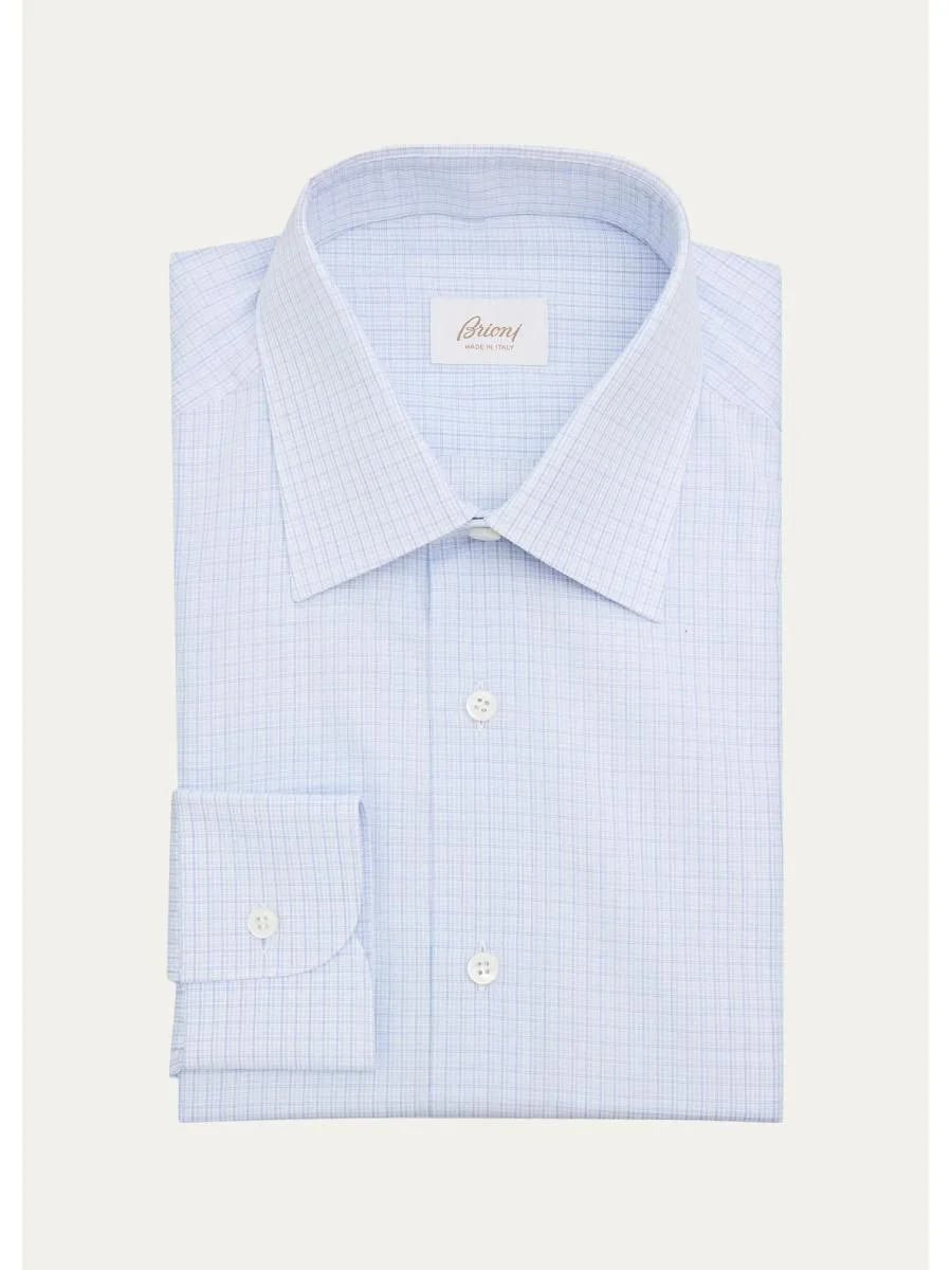 Men's Check Cotton Dress Shirt - 1