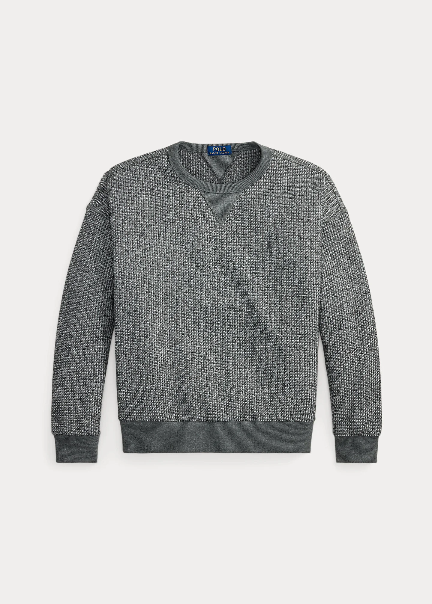 Relaxed Fit Waffle-Knit Sweatshirt - 1