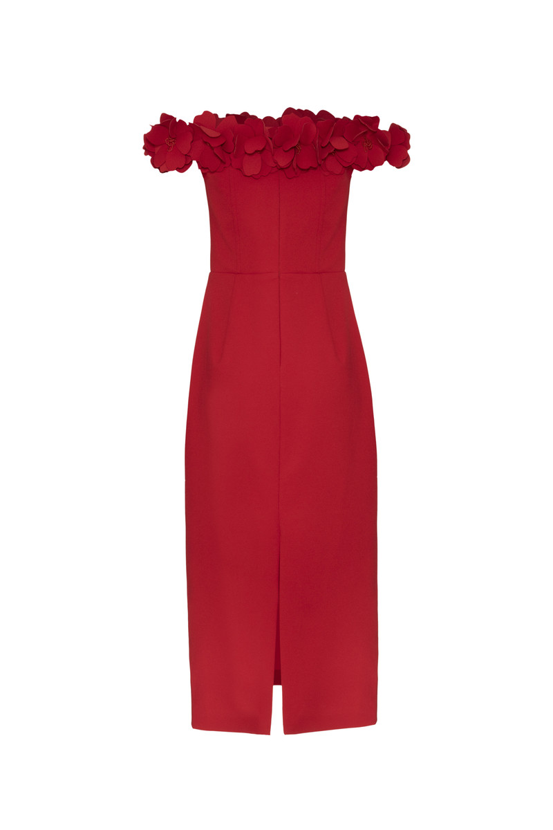 LIGHT SPOT CREPE MIDI DRESS 3