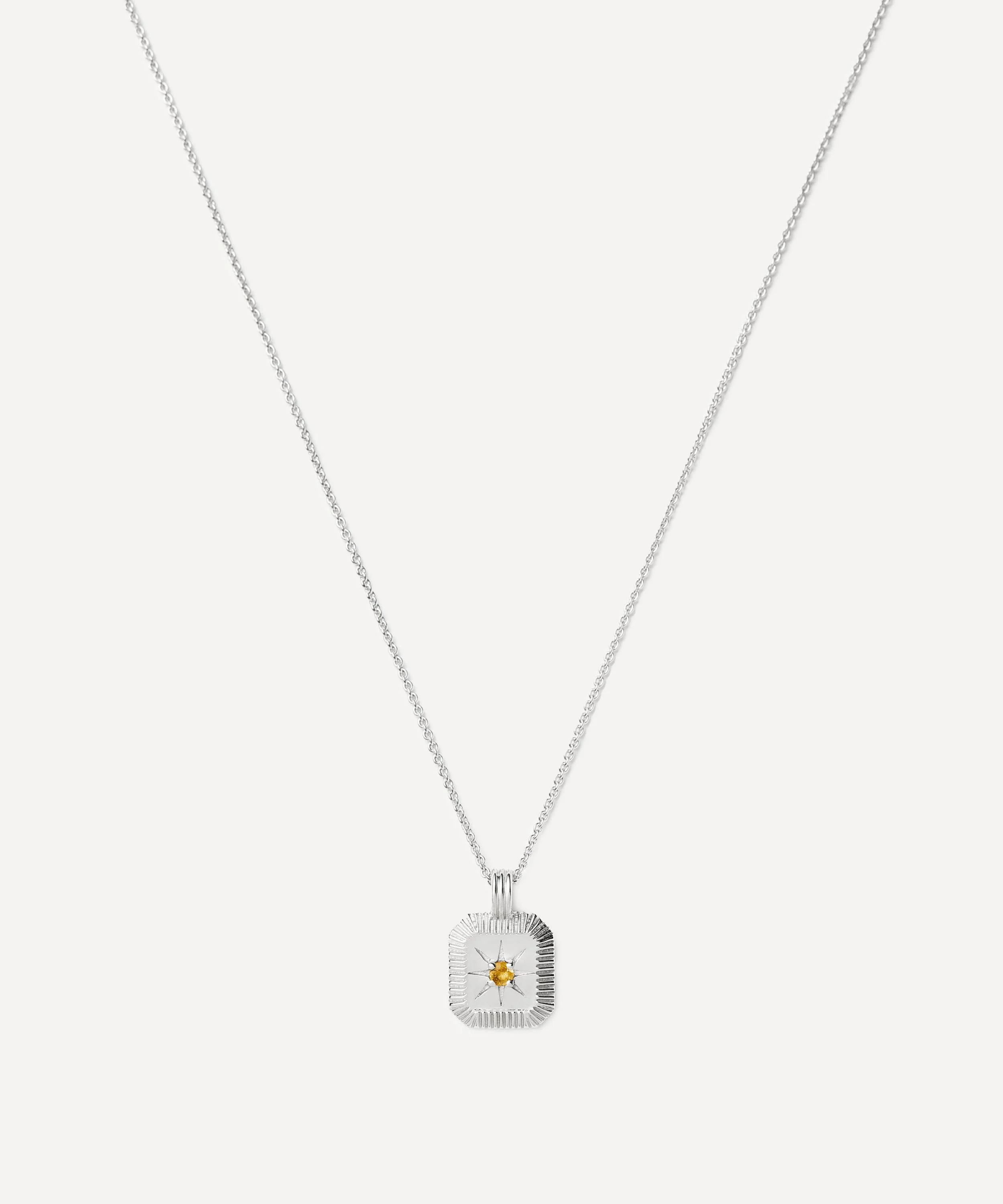 Sterling Silver November Birthstone Pendant Necklace - 1