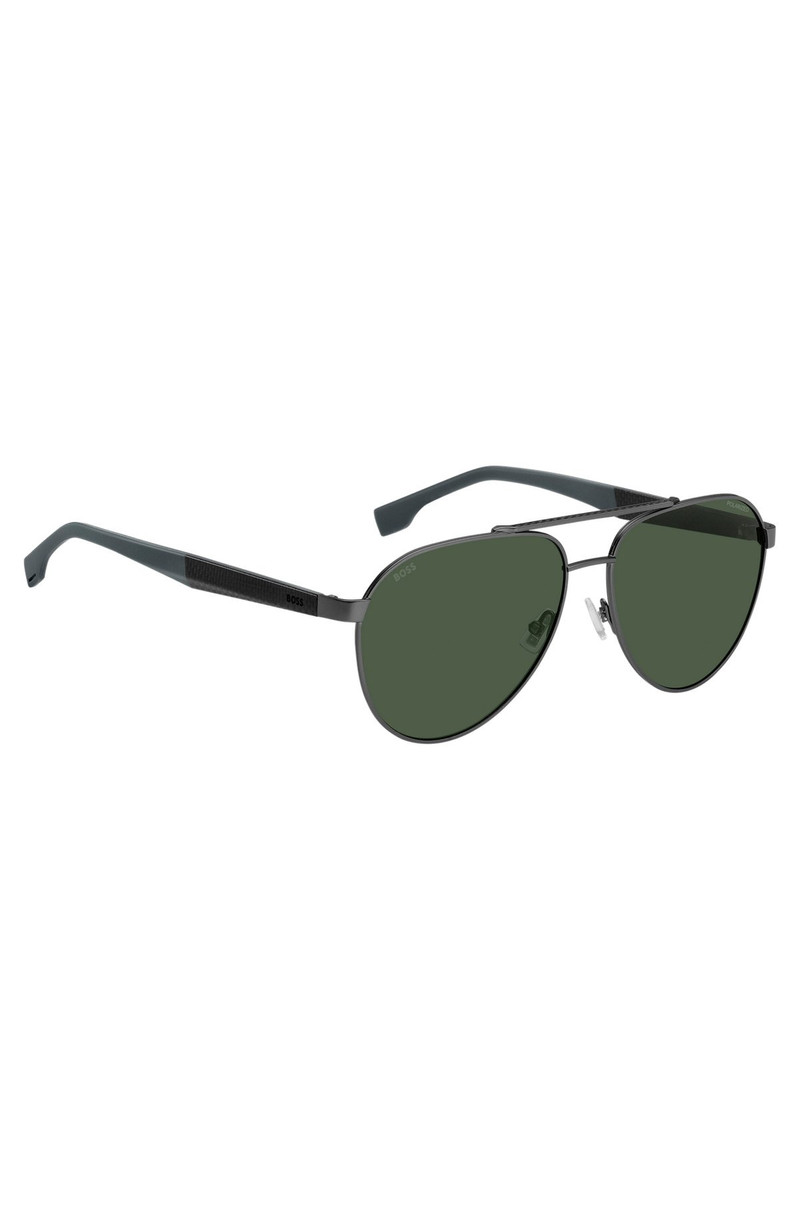 DOUBLE-BRIDGE SUNGLASSES WITH GREEN-SHADED LENSES 4