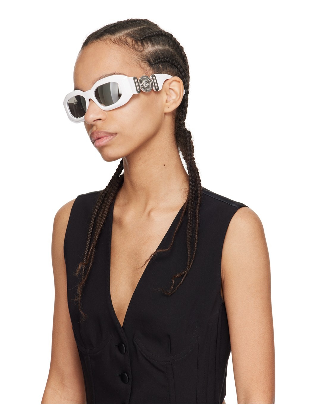 White Maxi Medusa Biggie Sunglasses - 4