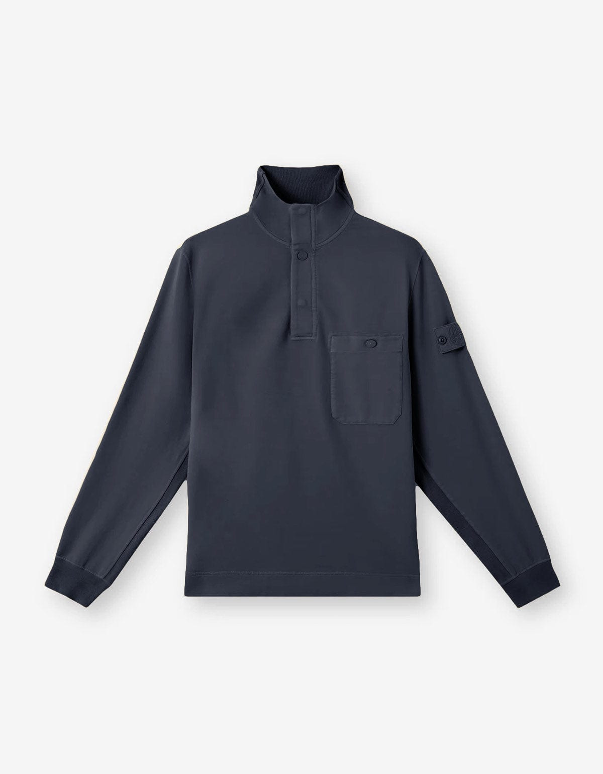 Stone Island Ghost Blue Half-Snap Sweatshirt - 1