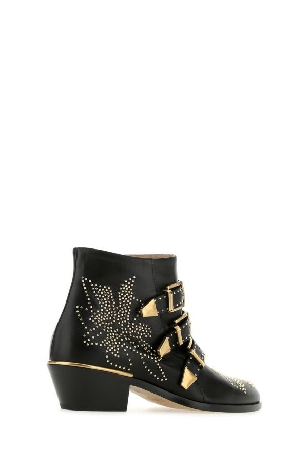 CHLOE Embellished Nappa Leather Susanna Ankle Boots - 3